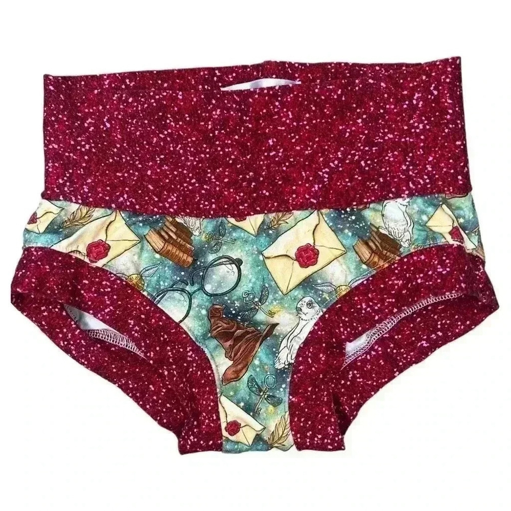 Handmade Harry Potter Owl & Sorting Hat Undie Brief | High-Waisted Panty – XS